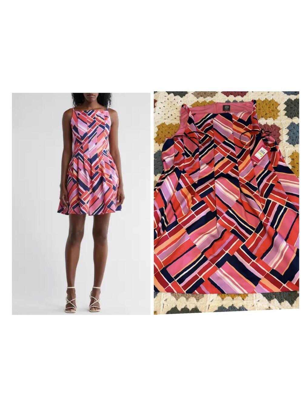 Vince Camuto NEW W TAGS $138 Fit Flare Scuba Women's 18W Sleeveless Print Dress